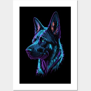 Retro Vintage German Shepard Design Posters and Art